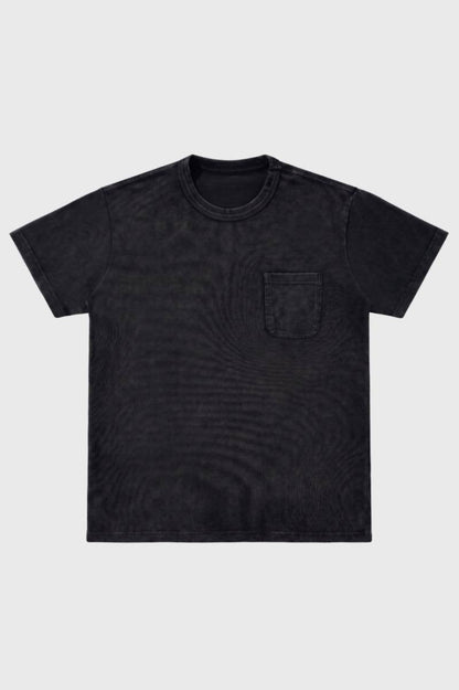Da Uomo T-Shirt con Tasca sul Petto Taglio Lavato Quotidiano