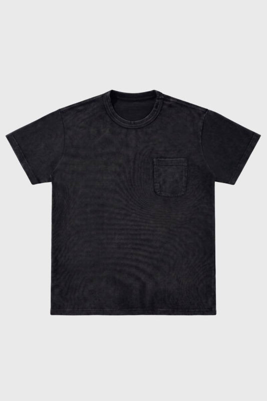 Da Uomo T-Shirt con Tasca sul Petto Taglio Lavato Quotidiano