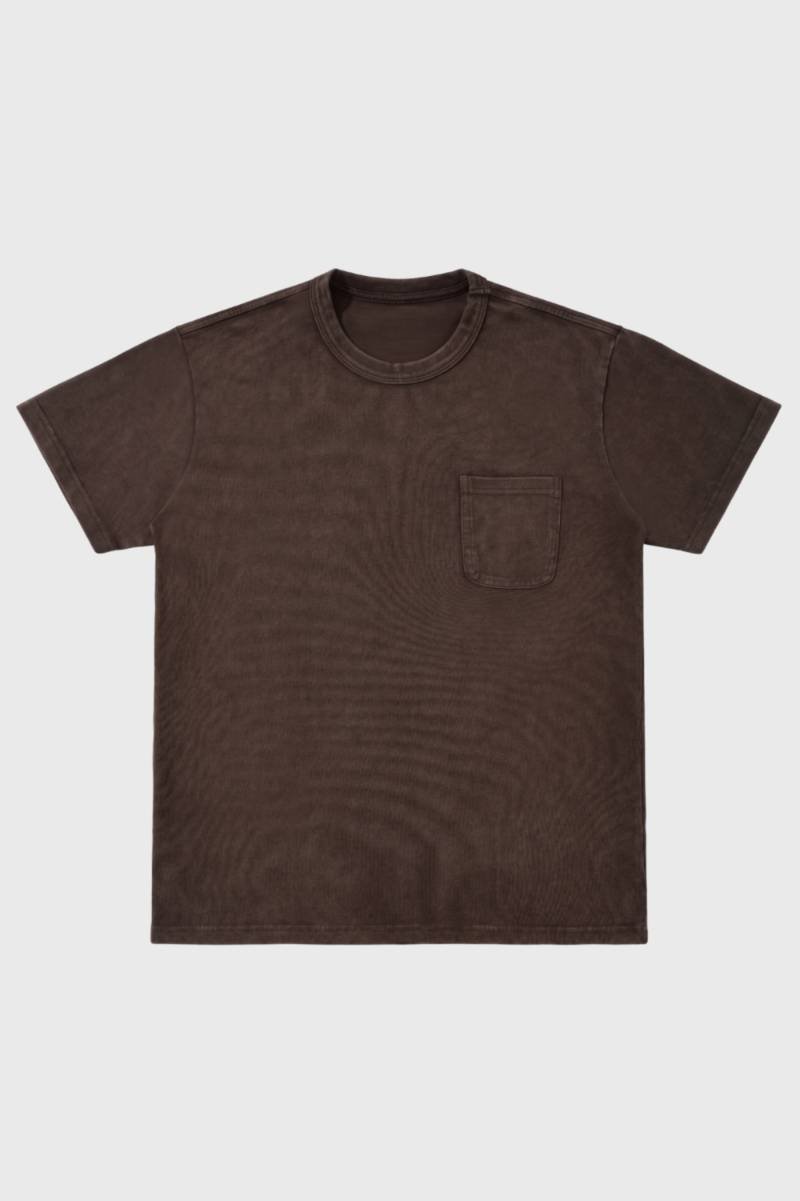 Da Uomo T-Shirt con Tasca sul Petto Taglio Lavato Quotidiano