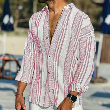 Da Uomo Camicia Riga Vintage Relax Eleganza Casual Moderna