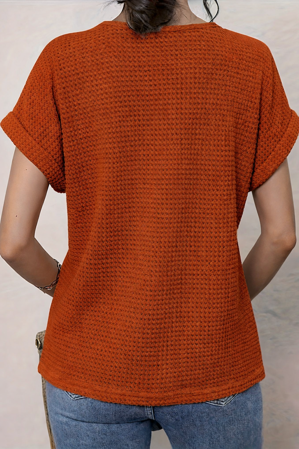Da Donna Blusa Pizzo Traforato Texture Ricamata Relax Moderna