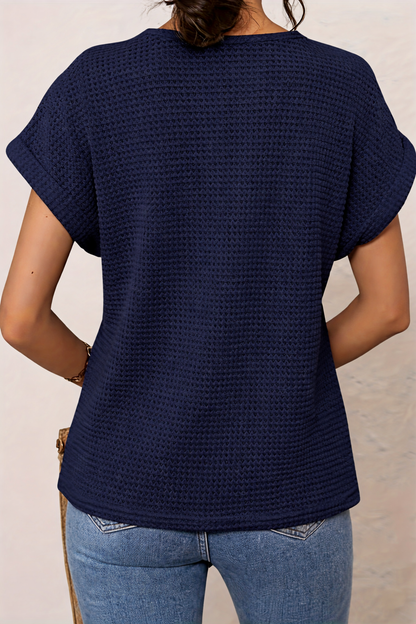Da Donna Blusa Pizzo Traforato Texture Ricamata Relax Moderna