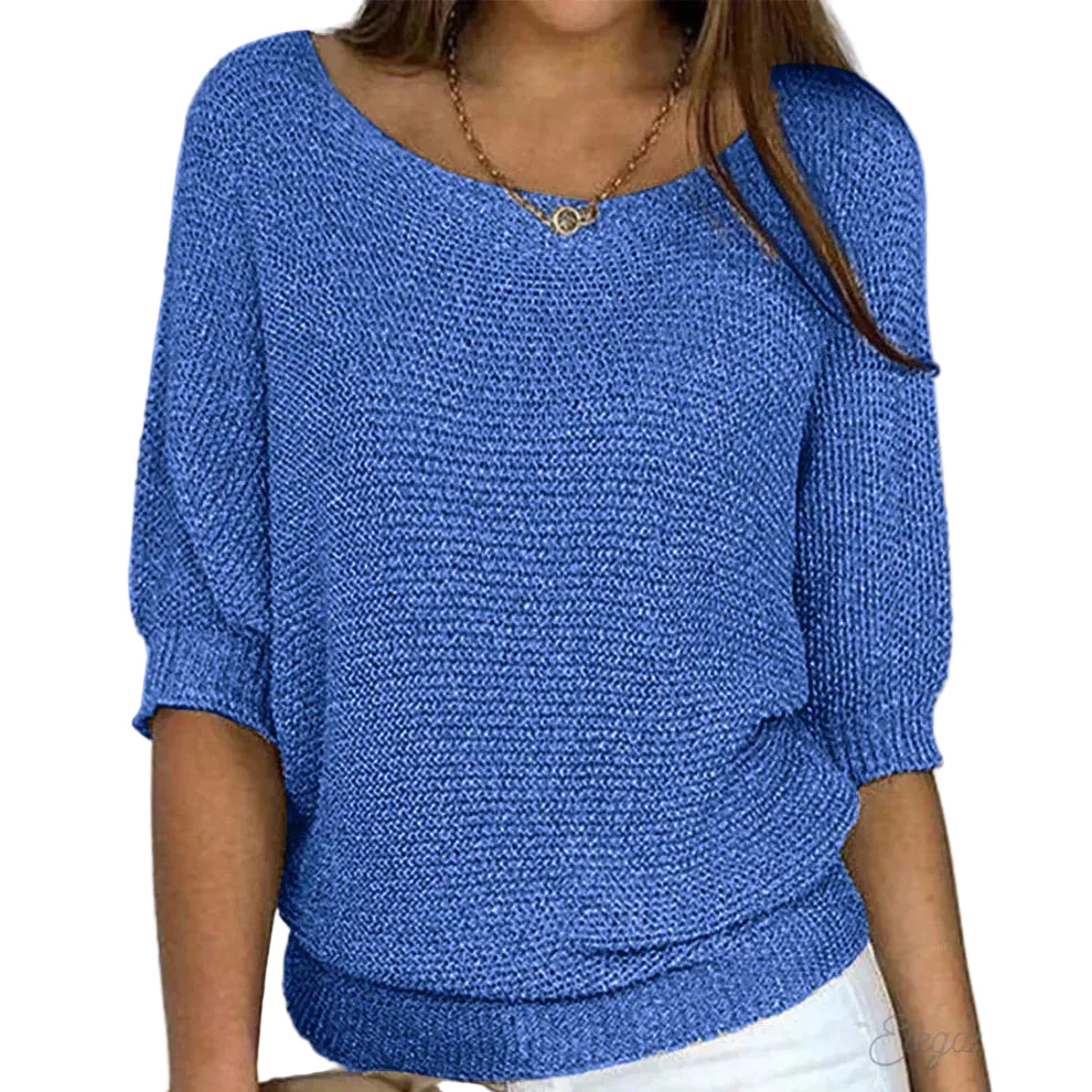 Da Donna Maglia Trama Morbida Maniche Ampie Relax Moderna