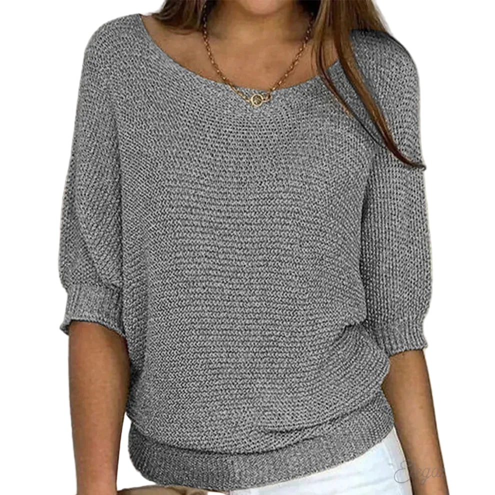 Da Donna Maglia Trama Morbida Maniche Ampie Relax Moderna