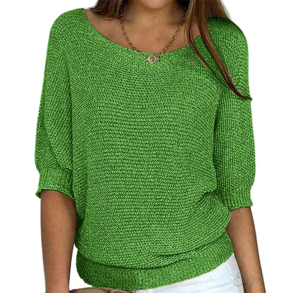 Da Donna Maglia Trama Morbida Maniche Ampie Relax Moderna