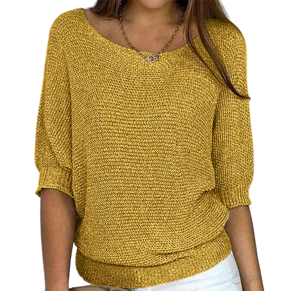 Da Donna Maglia Trama Morbida Maniche Ampie Relax Moderna