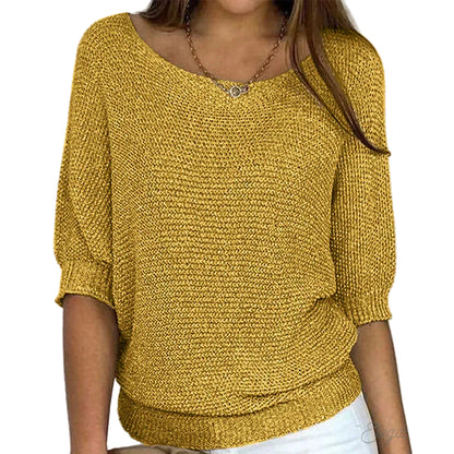 Da Donna Maglia Trama Morbida Maniche Ampie Relax Moderna