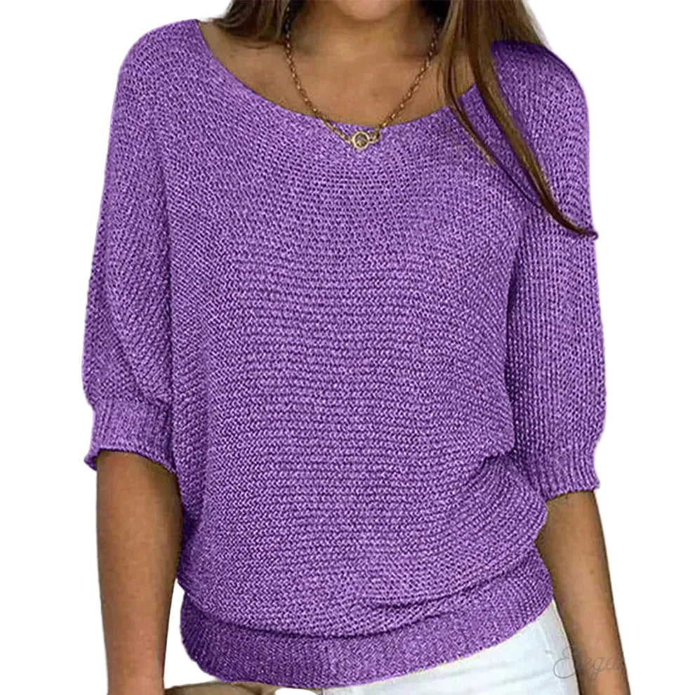 Da Donna Maglia Trama Morbida Maniche Ampie Relax Moderna