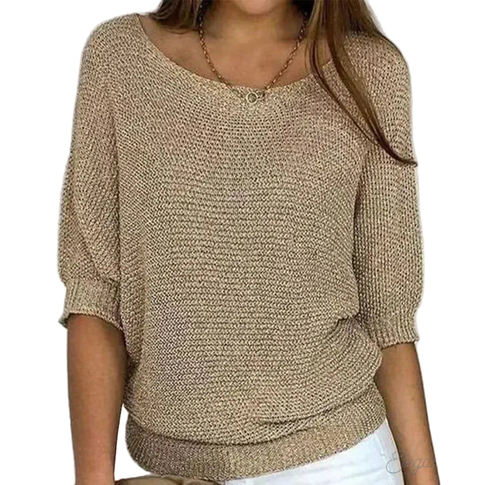 Da Donna Maglia Trama Morbida Maniche Ampie Relax Moderna