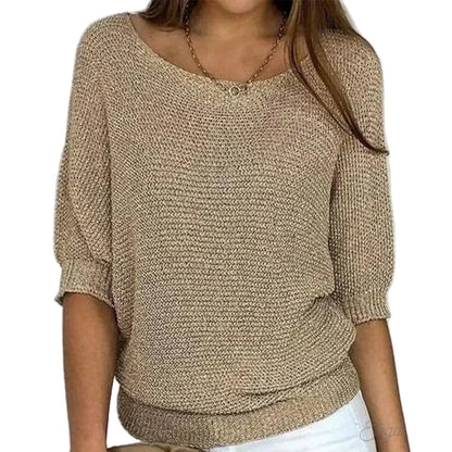 Da Donna Maglia Trama Morbida Maniche Ampie Relax Moderna