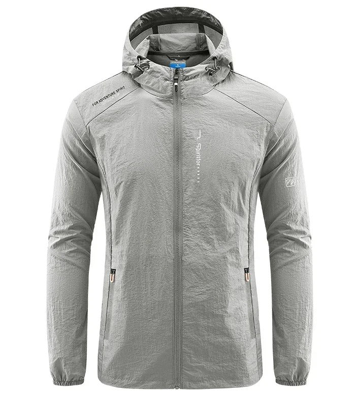 Da Uomo Giacca Estiva Ultra Leggera con Cappuccio Antivento e Protezione Solare