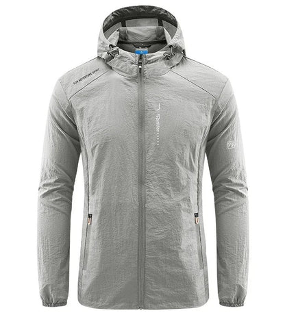Da Uomo Giacca Estiva Ultra Leggera con Cappuccio Antivento e Protezione Solare