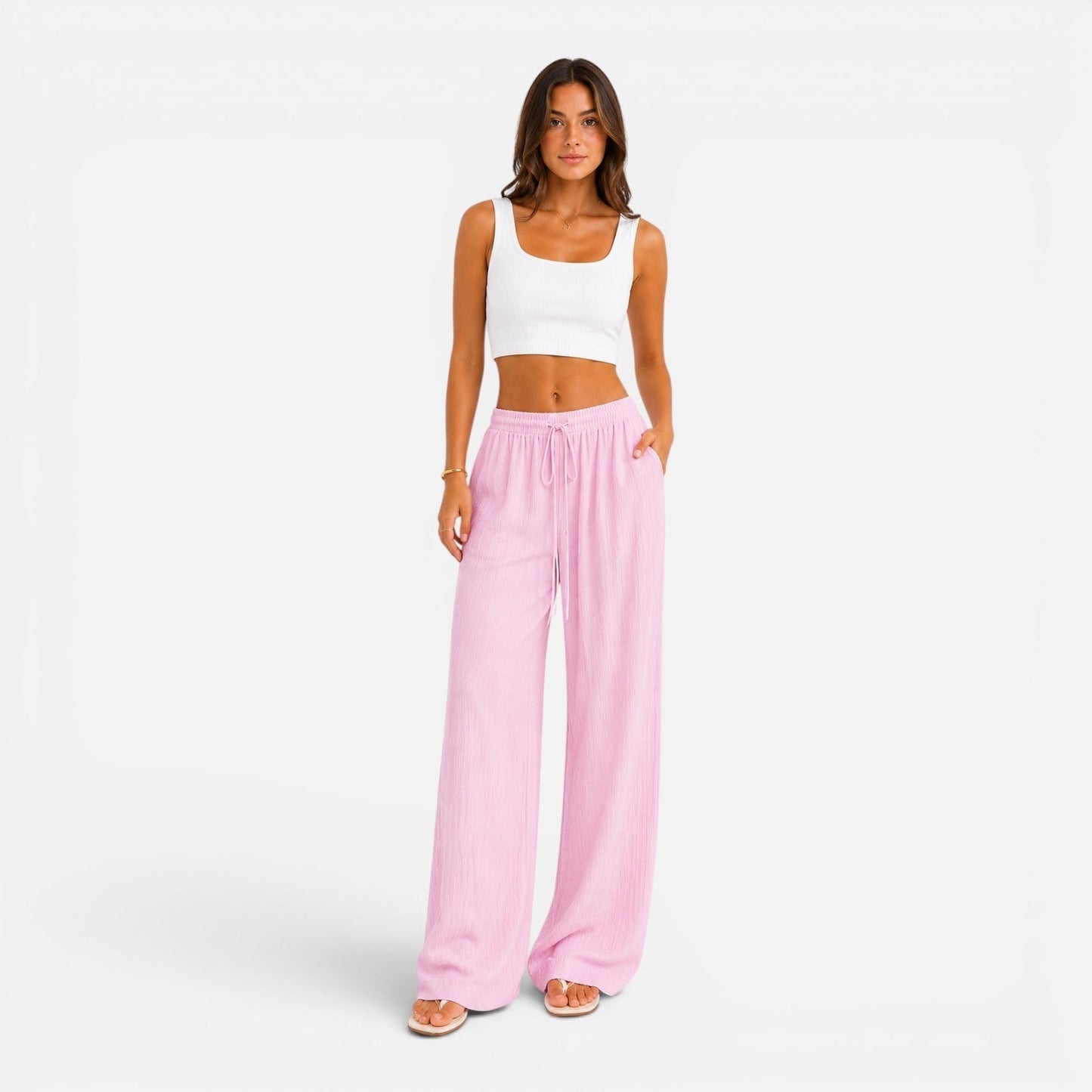Da Donna Pantaloni Ampi Coulisse Vestibilità Morbida Relax Moderna