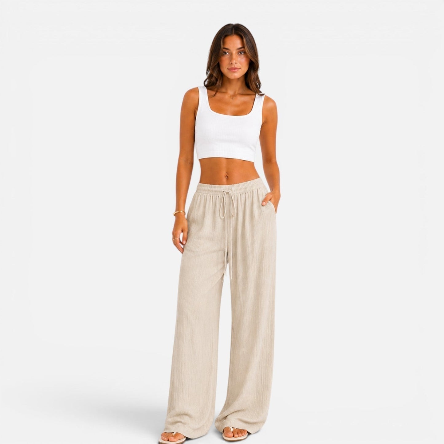 Da Donna Pantaloni Ampi Coulisse Vestibilità Morbida Relax Moderna