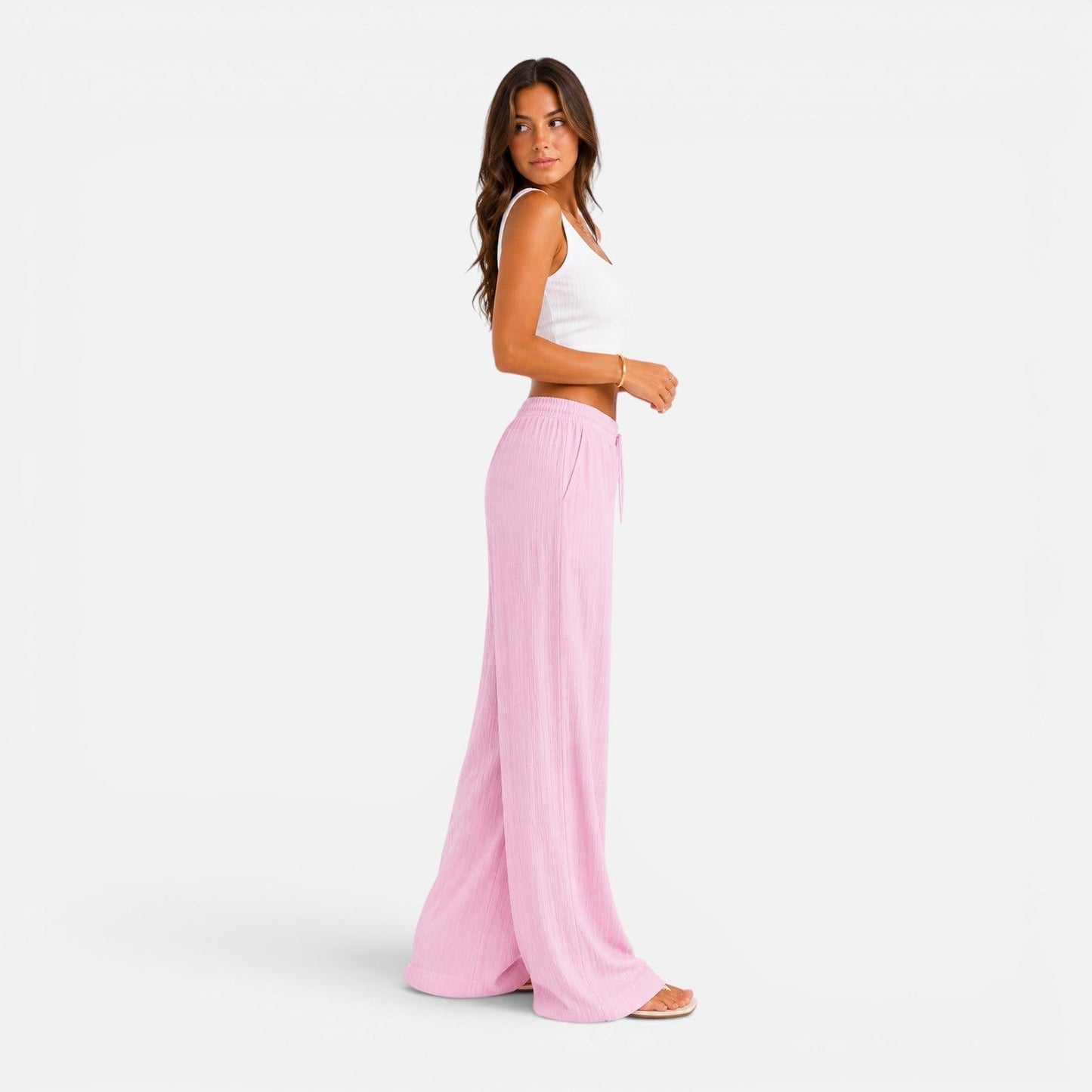 Da Donna Pantaloni Ampi Coulisse Vestibilità Morbida Relax Moderna