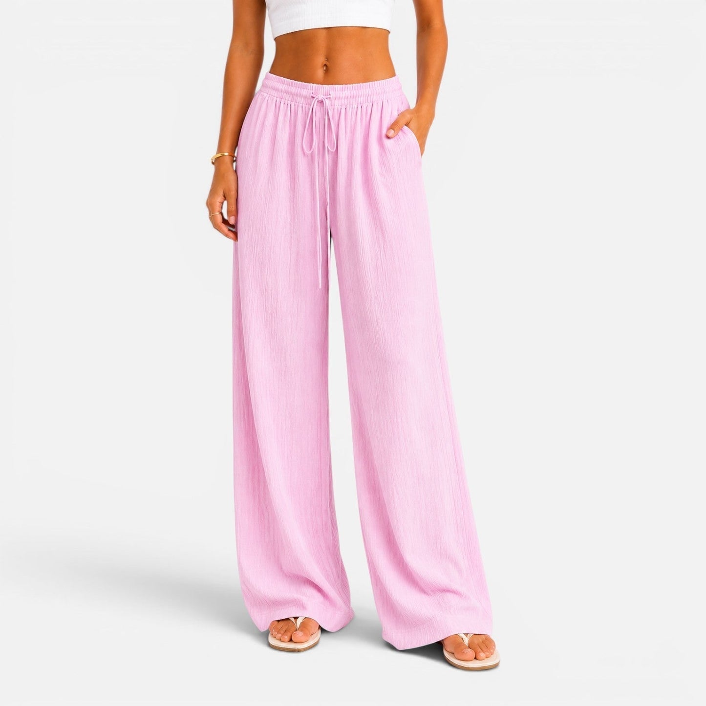 Da Donna Pantaloni Ampi Coulisse Vestibilità Morbida Relax Moderna