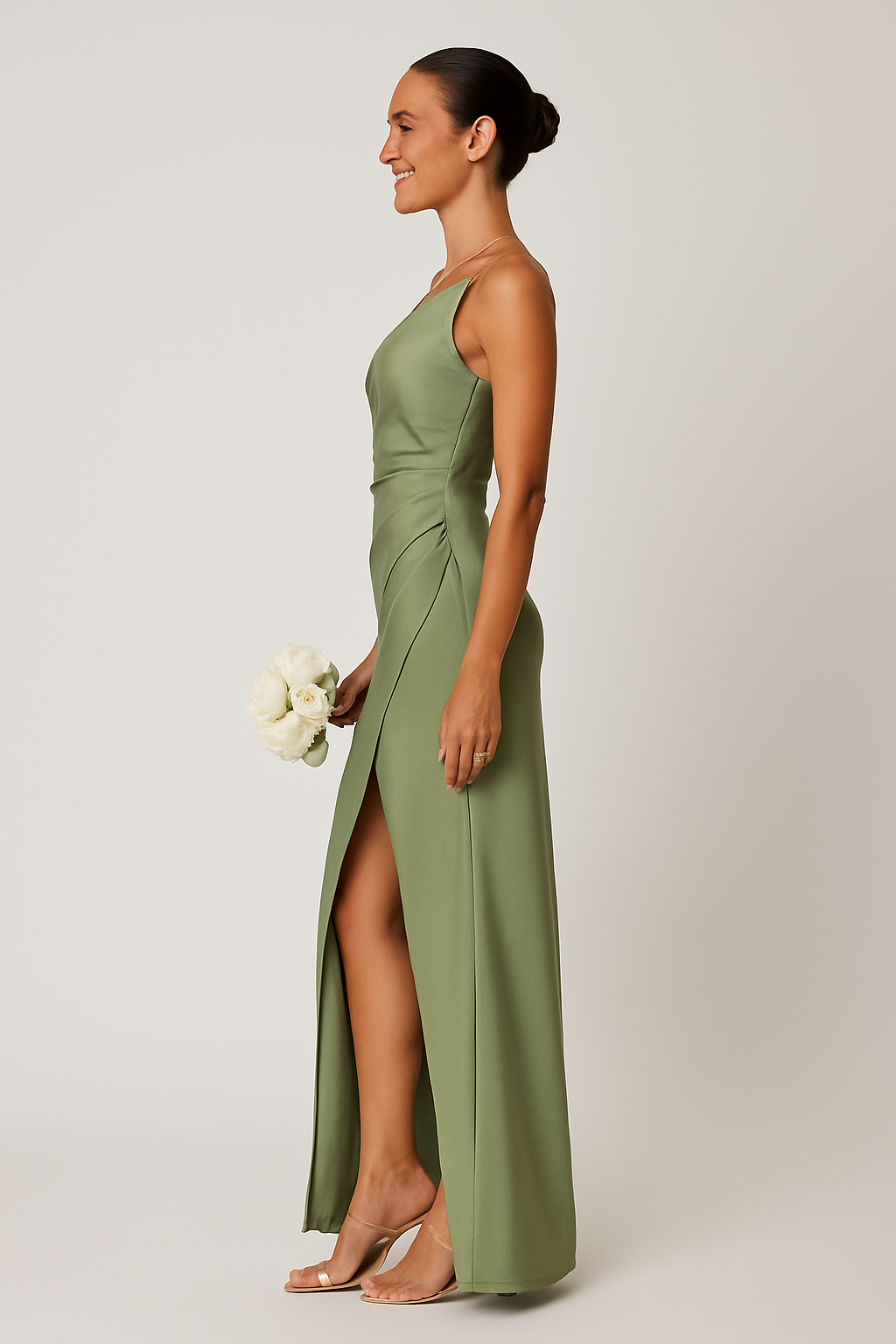Da Donna Abito Monospalla Maxi Spacco Alto Silhouette Sculpted